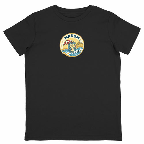 T-Shirt Enfant Manom-Plage - face_noir